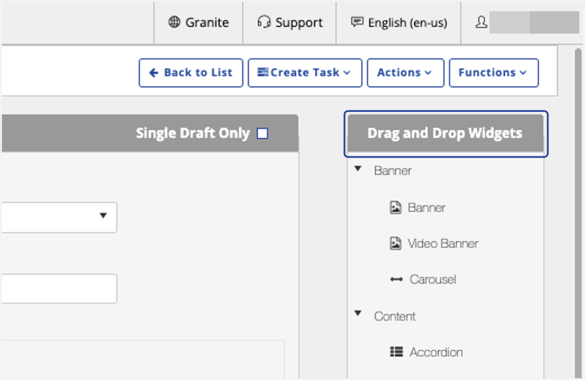 Go to your Drag and Drop Module drawer - Select your the widget you want and drag it to the zone you want.