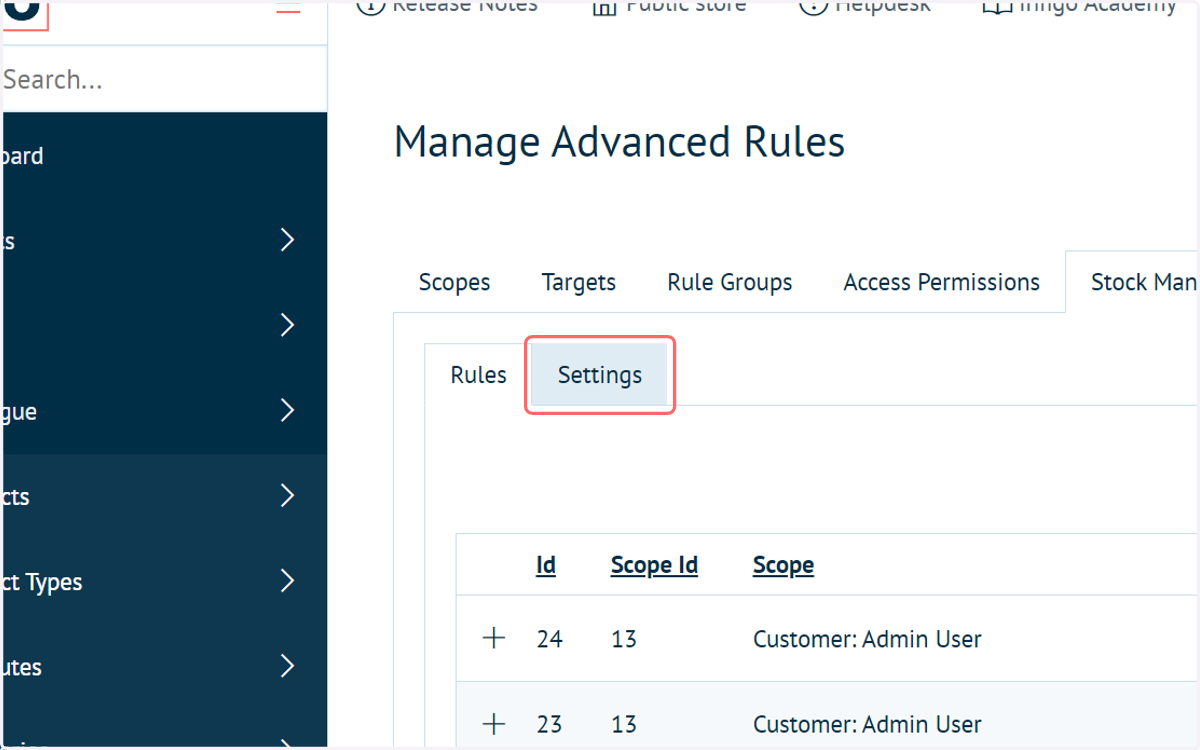 Click on Settings