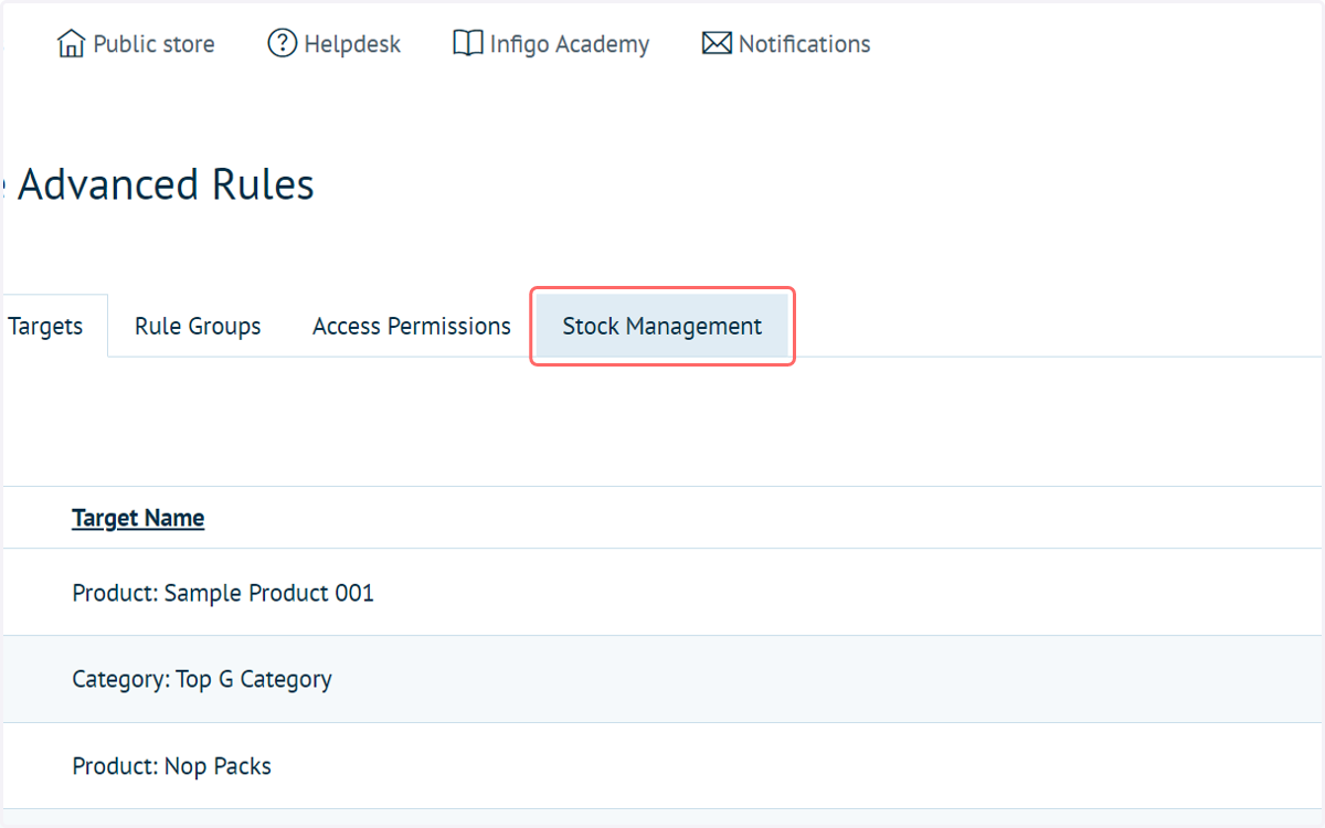 Click on Stock Management