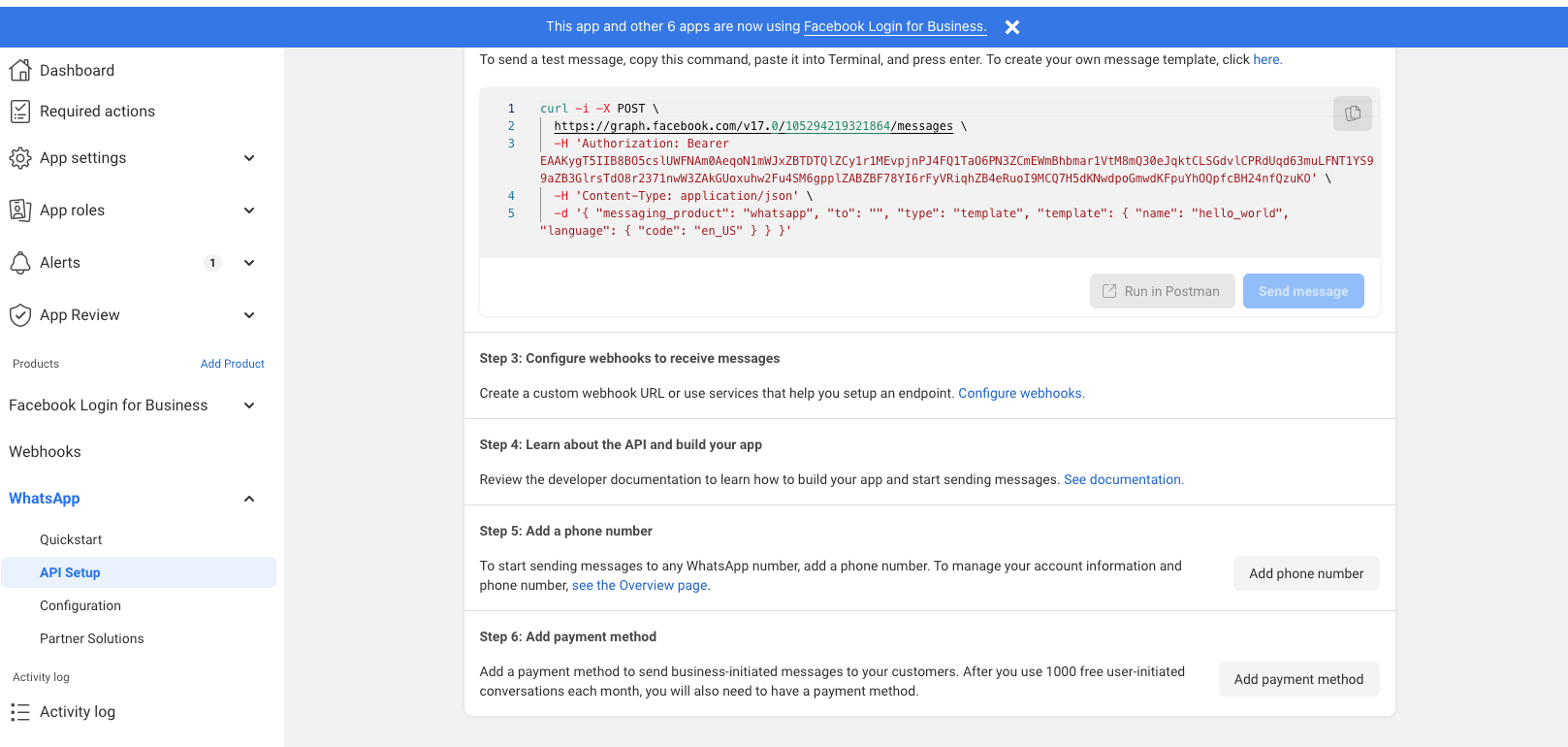 Go to API Setup