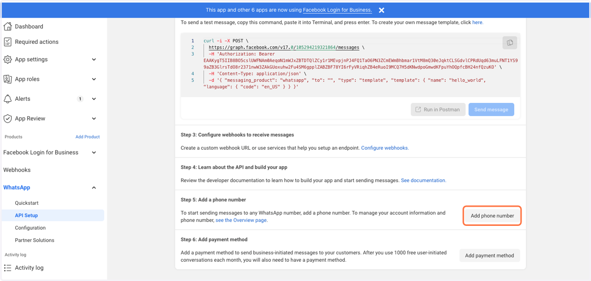Go to API Setup
