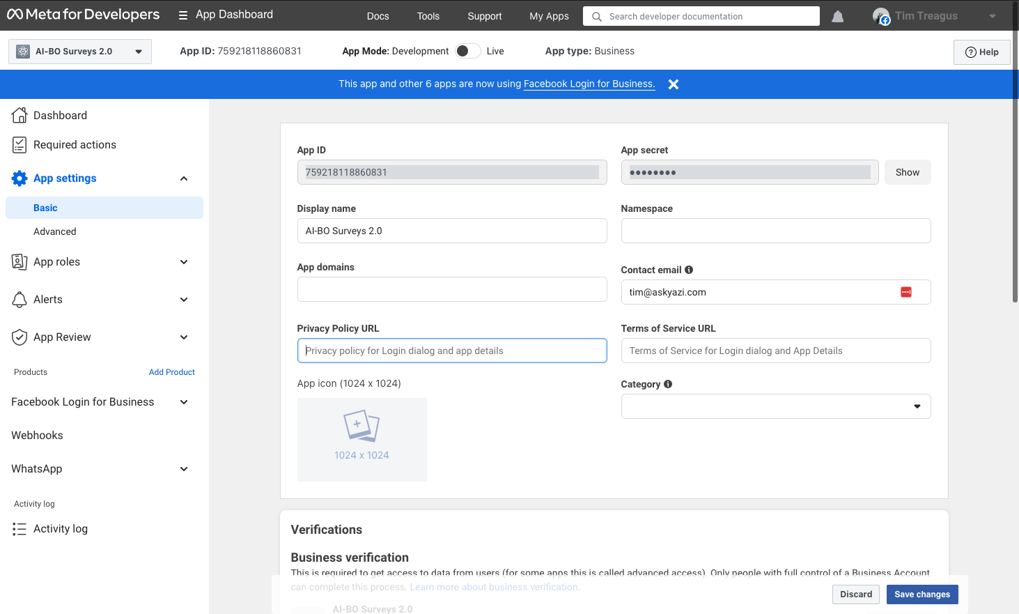 Click on Privacy Policy URL and add your privacy policy from your website