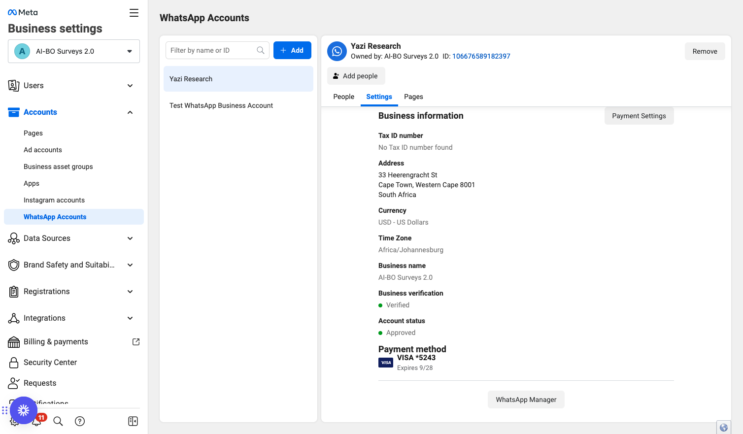 Click on Payment Settings