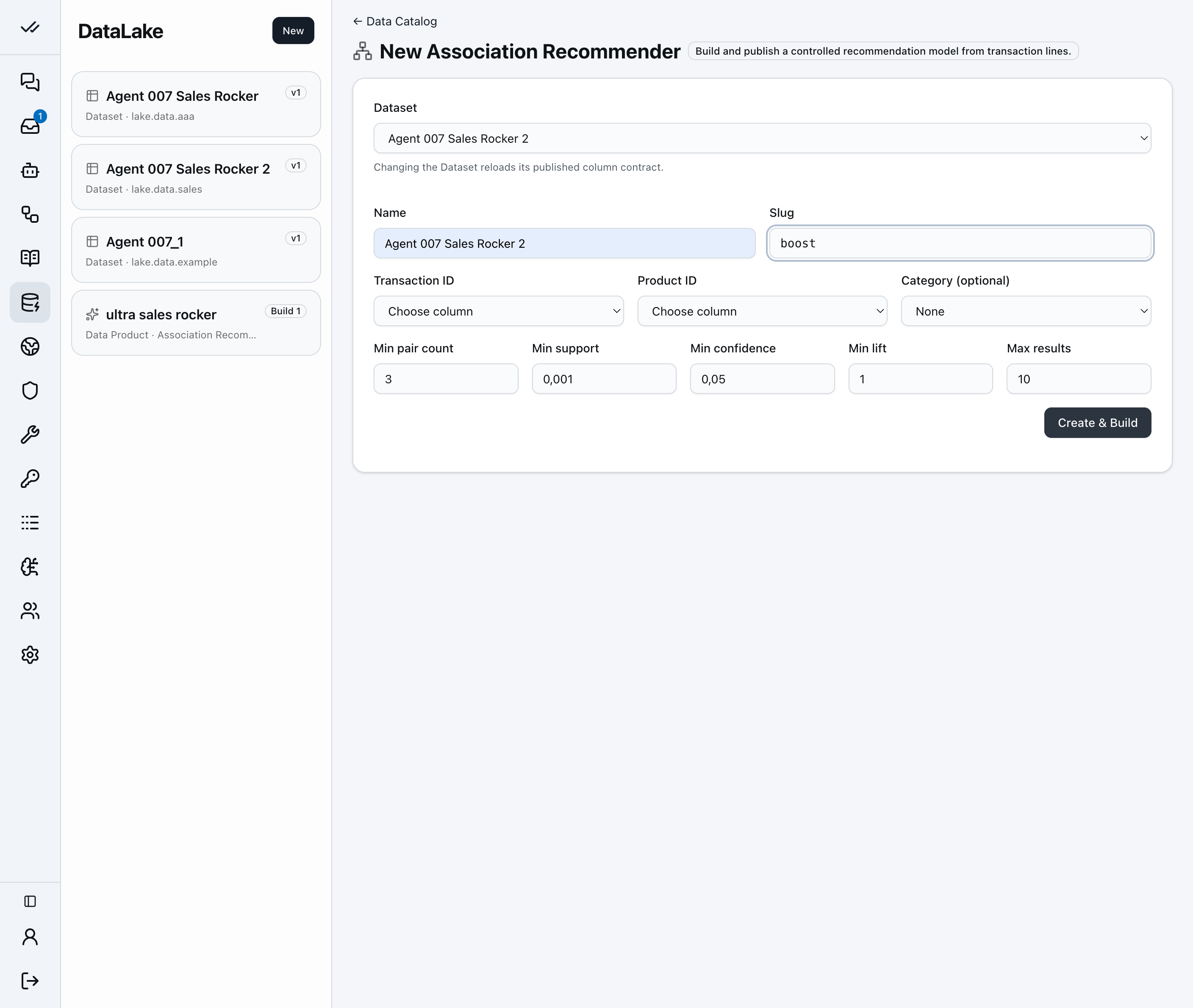 Step 16 of the datasets walkthrough