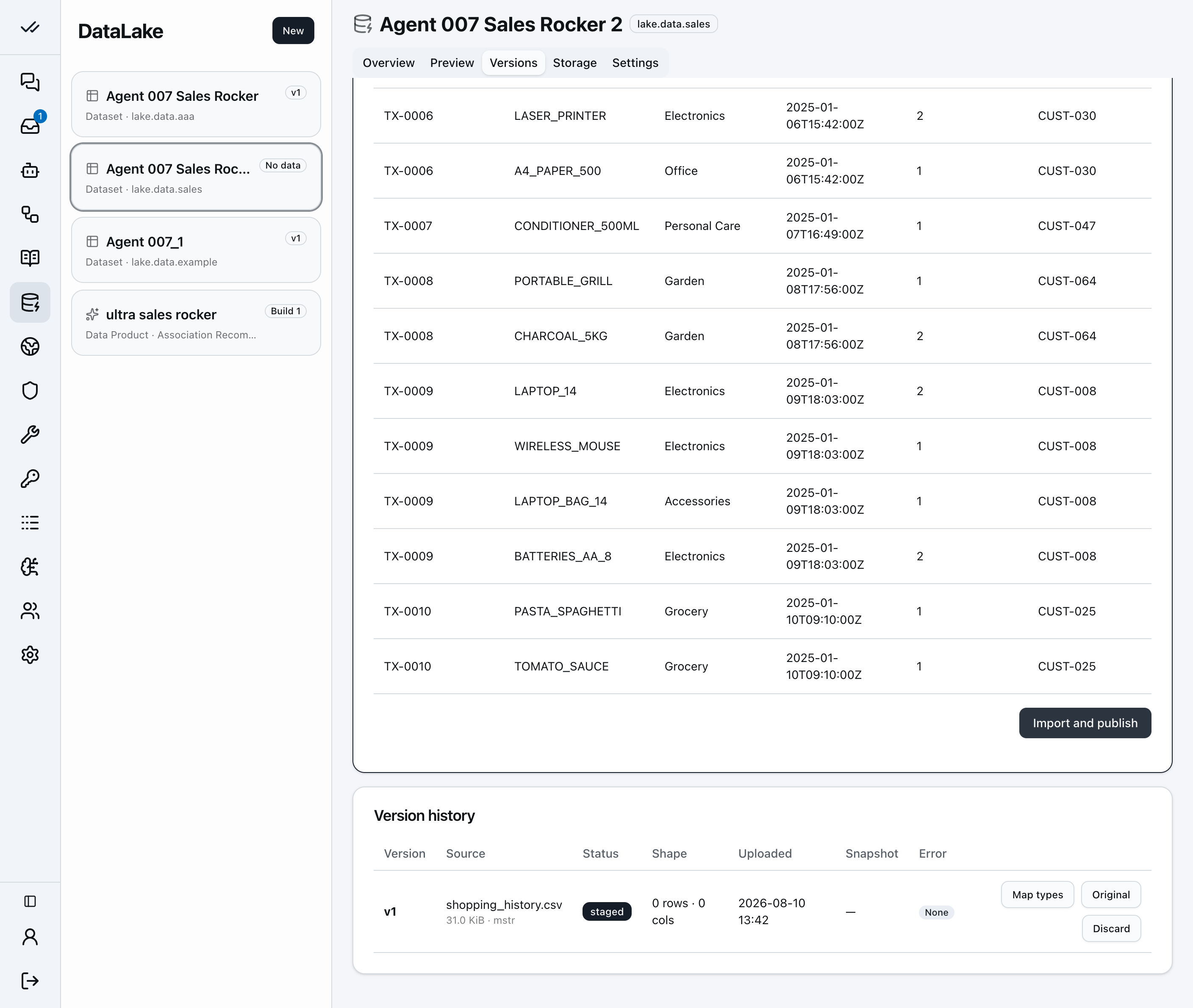 Step 10 of the datasets walkthrough