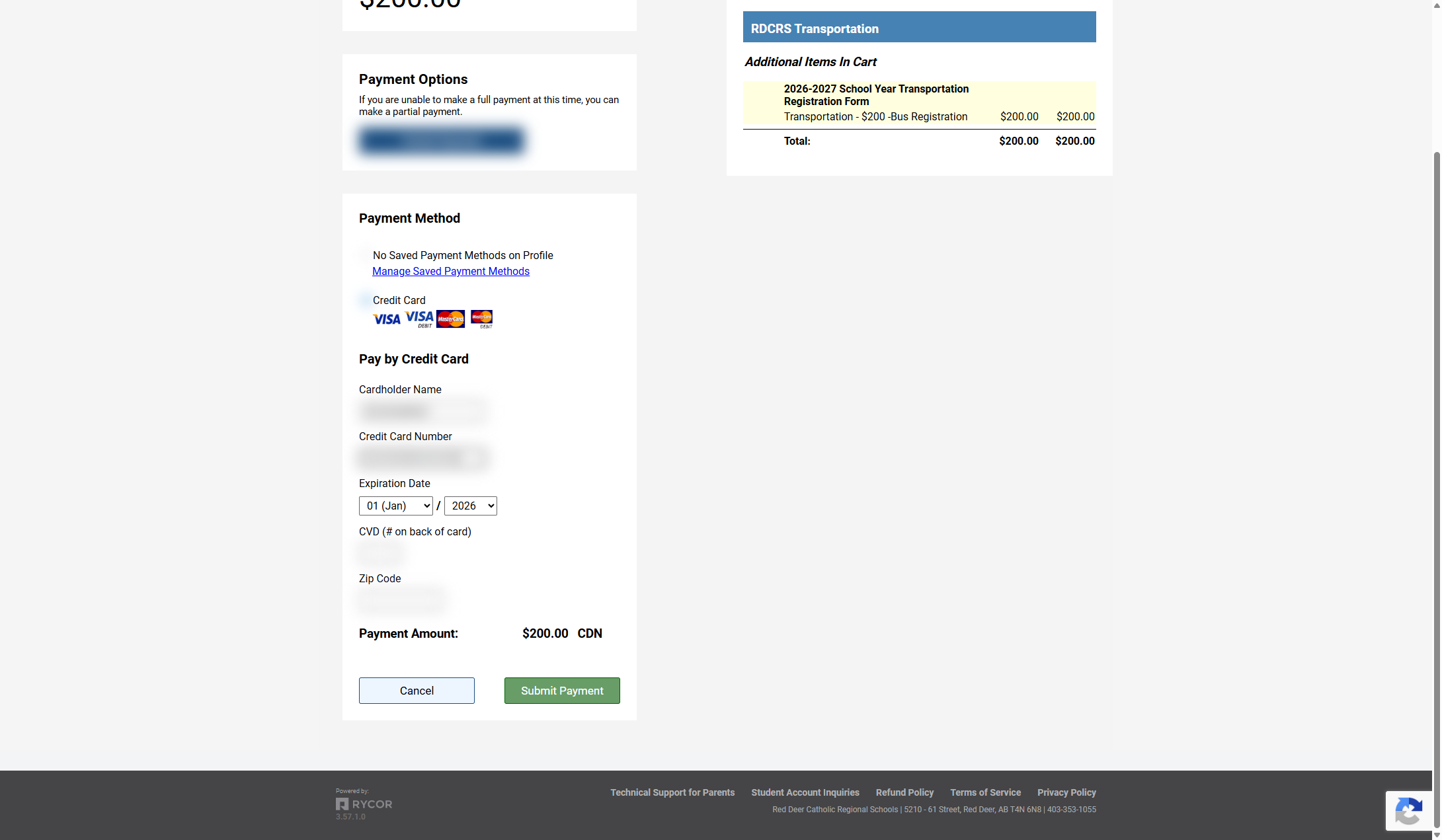 Click on Submit Payment