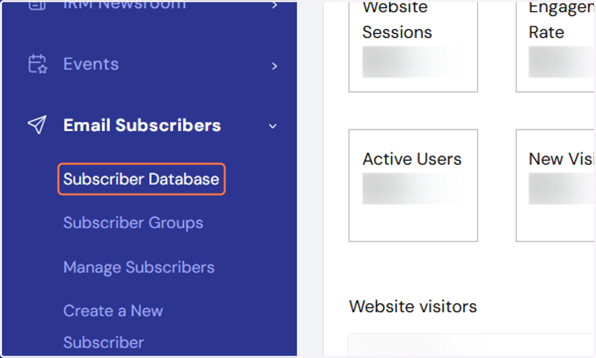 select the "Subscriber Database" link.