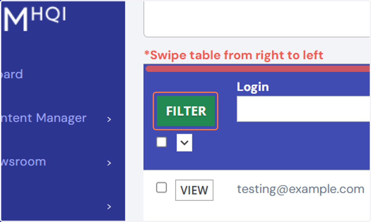 You can search for the subscriber using one or all of the fields at the top of the page then click "Filter."