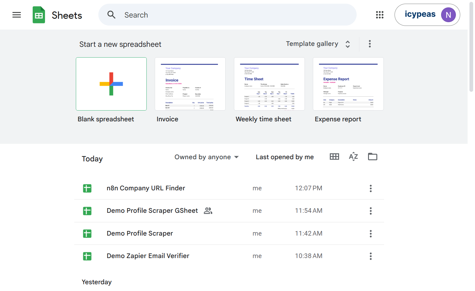 If you don’t have an existing Google Sheet, create a new one.