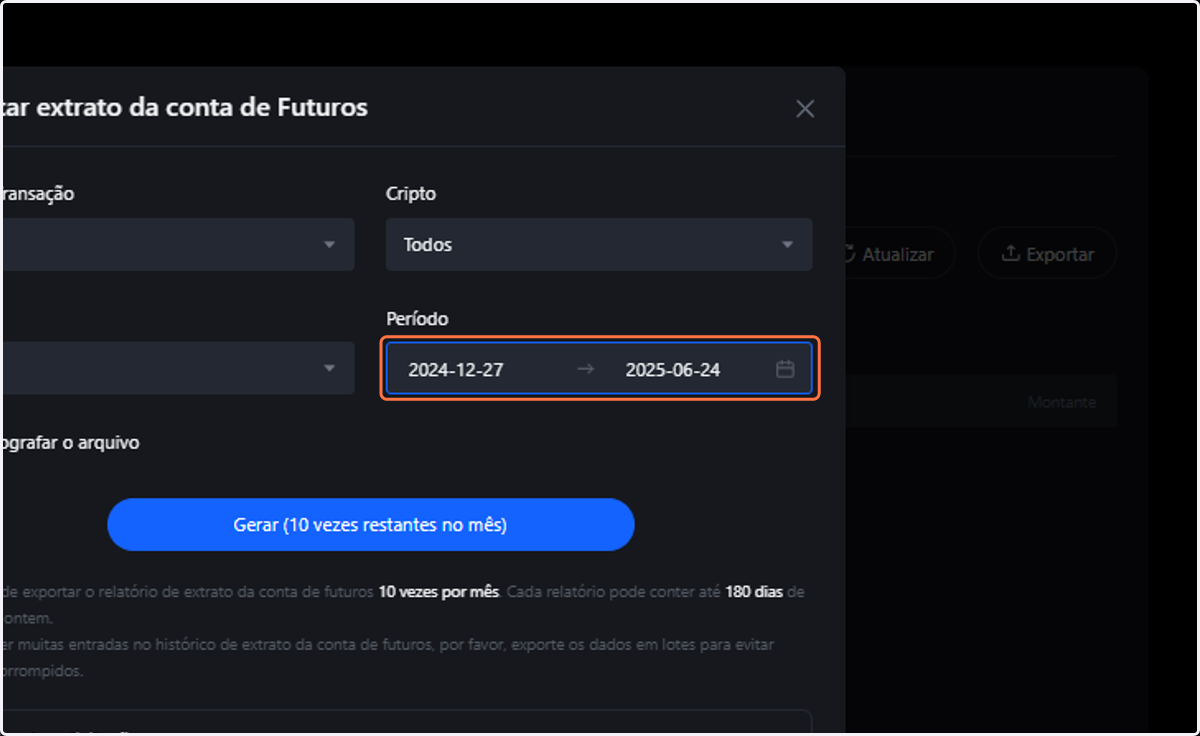 Escolha o período desejado