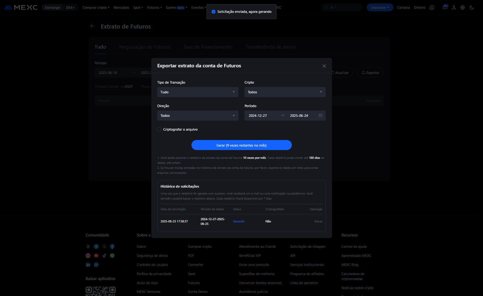 Assim que o download for concluído, é só clicar em Baixar