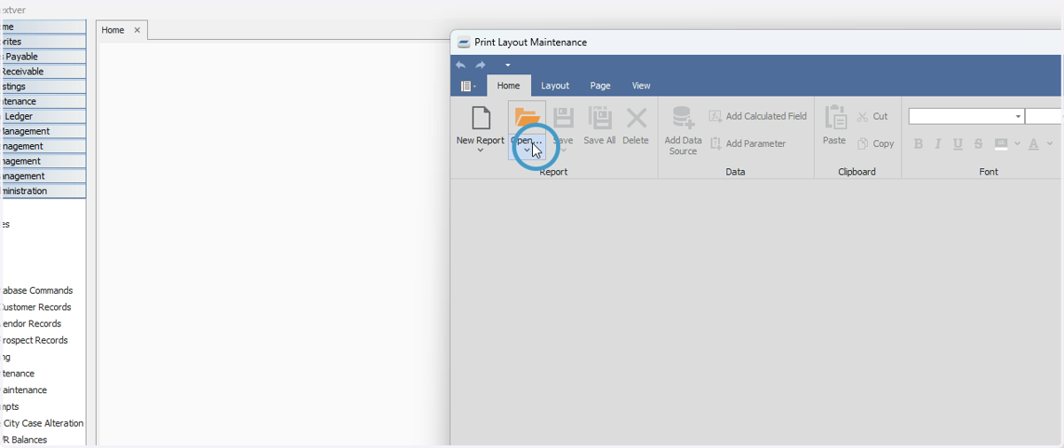 Open layout file