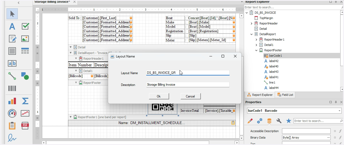 Type new layout name