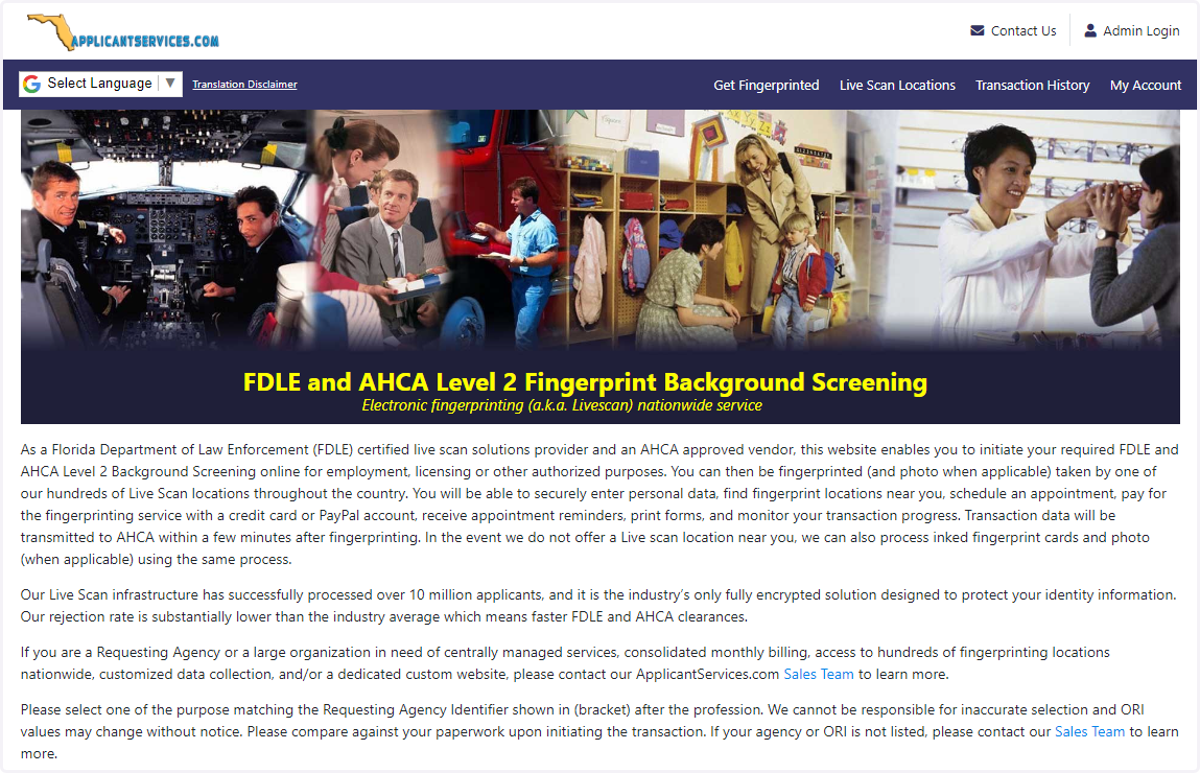 Follow this link to go to our website www.applicantservices.com/florida