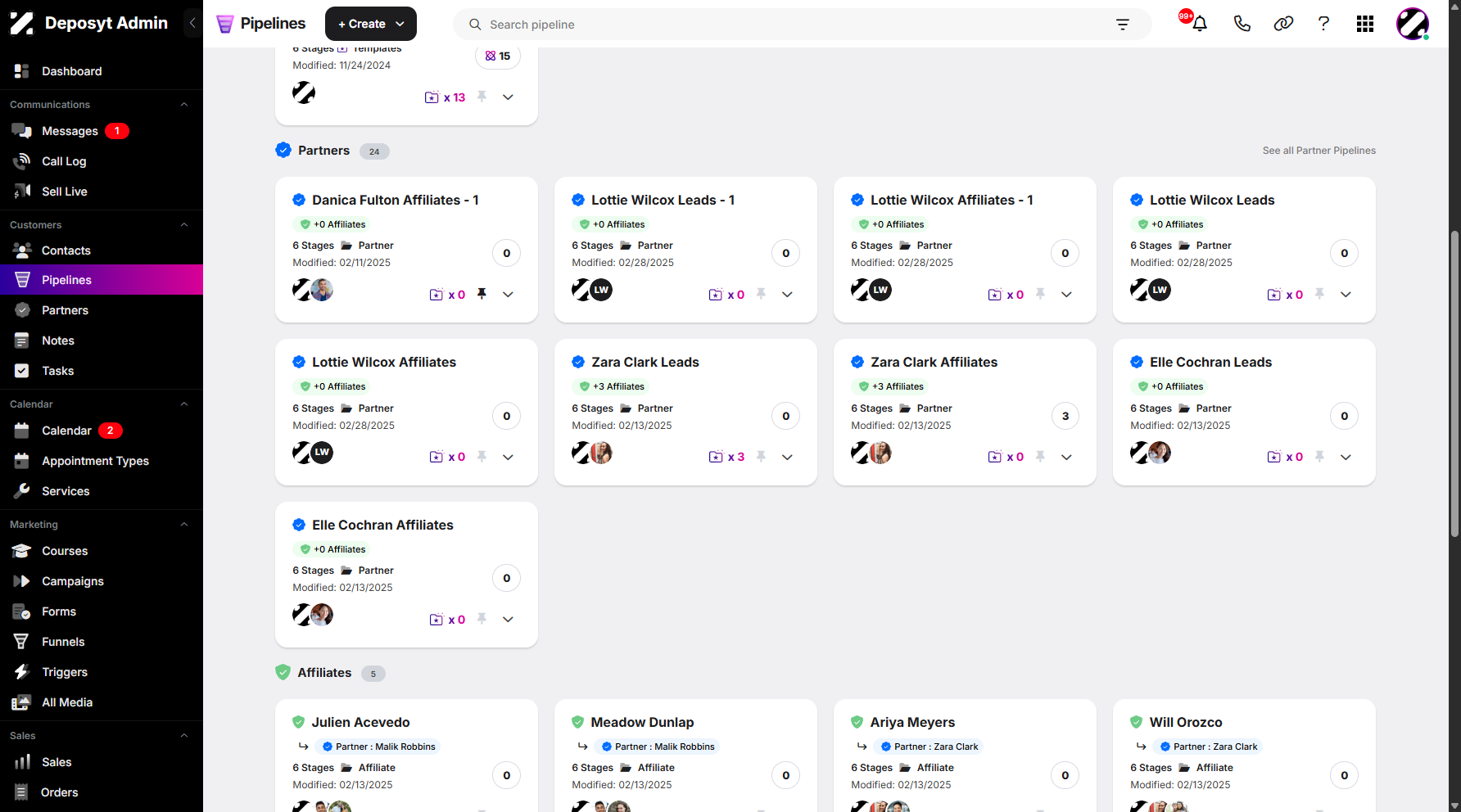 Step 3: A blue badge icon indicates that the pipeline is connected to a partner. This visual indicator helps users quickly identify pipelines that are linked to partner accounts or external collaborators.