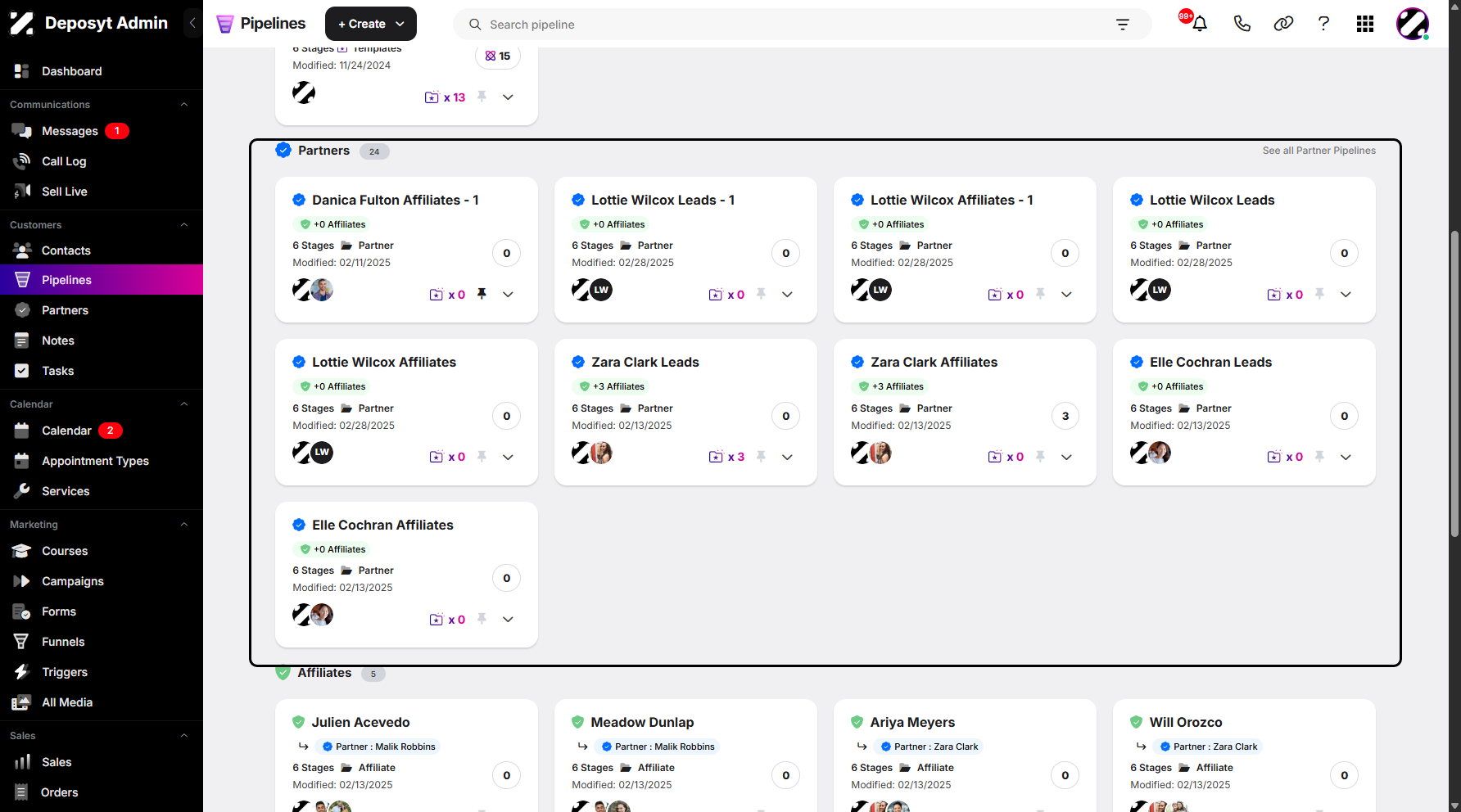 Step 3: A blue badge icon indicates that the pipeline is connected to a partner. This visual indicator helps users quickly identify pipelines that are linked to partner accounts or external collaborators.