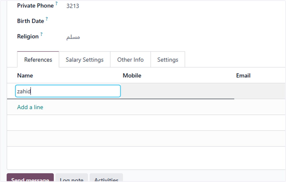Type "zahid"