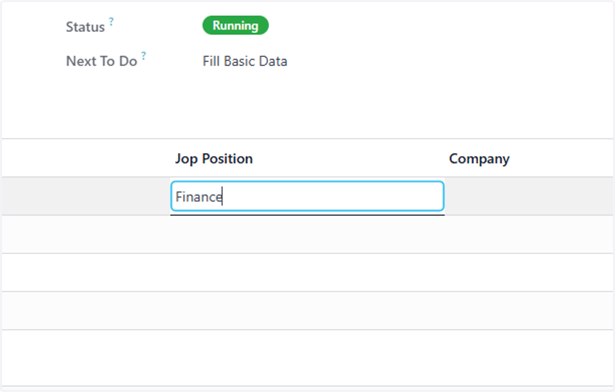 Type "Finance"