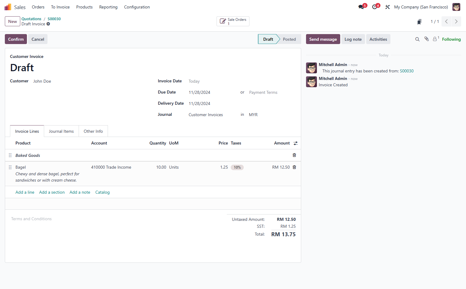 Check details of Invoice