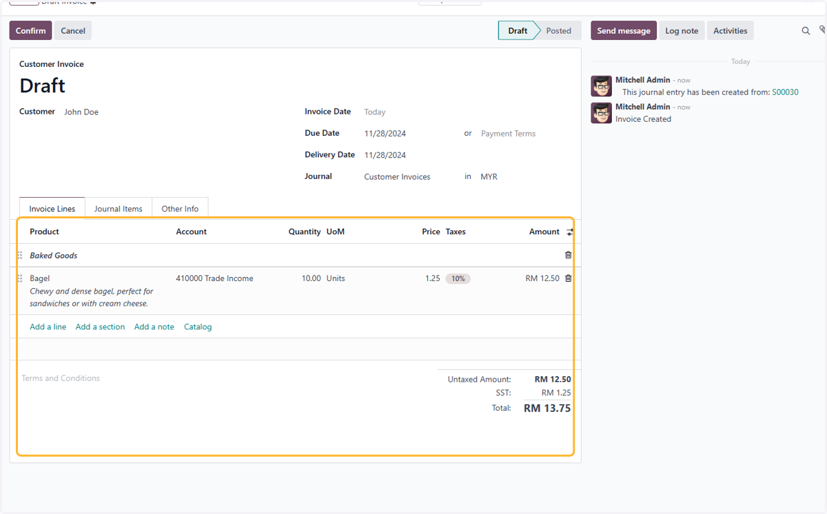 Check details of Invoice