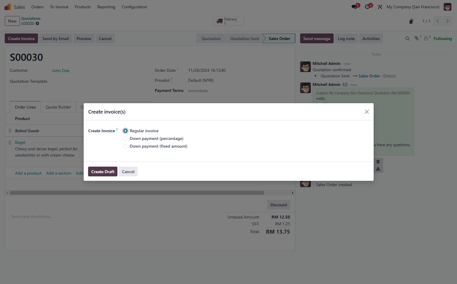 Click on Create Draft