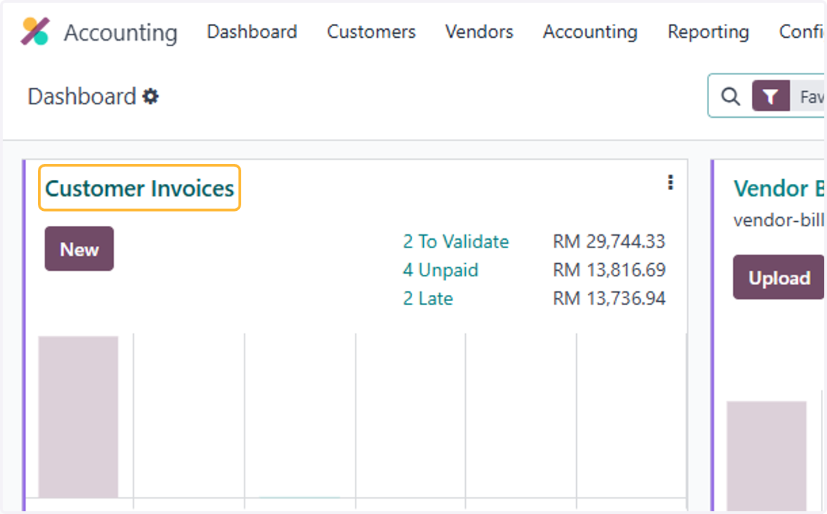 Click on Customer Invoices