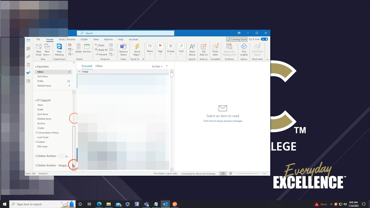 In Outlook, on the left where your folders are, scroll down 