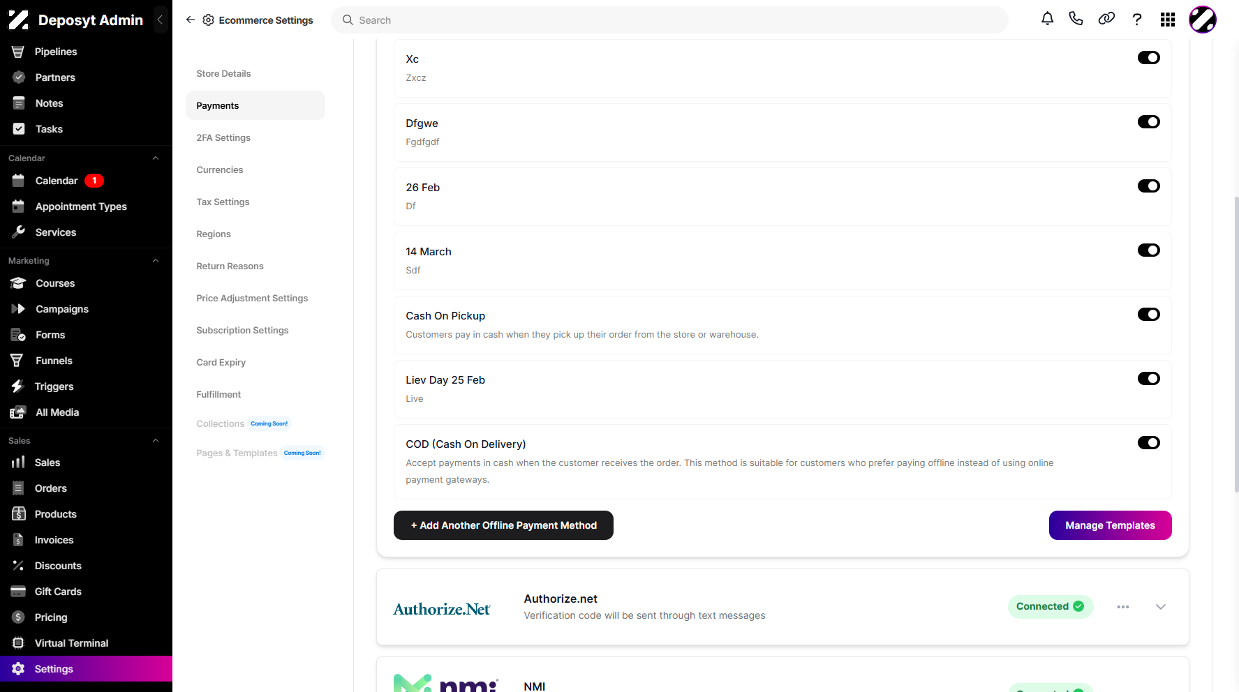 Step 5: Scroll down and click on Manage Templates to proceed.