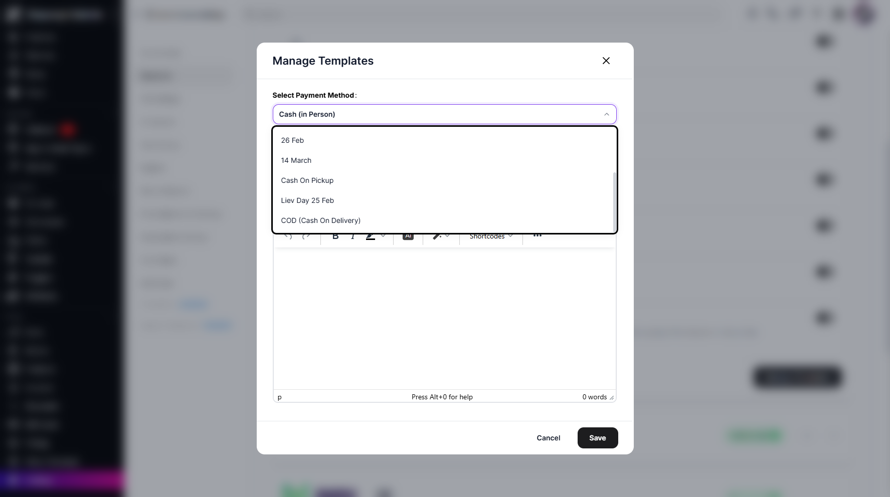 Step 7: You can then choose a payment method from the dropdown menu and click it to proceed.