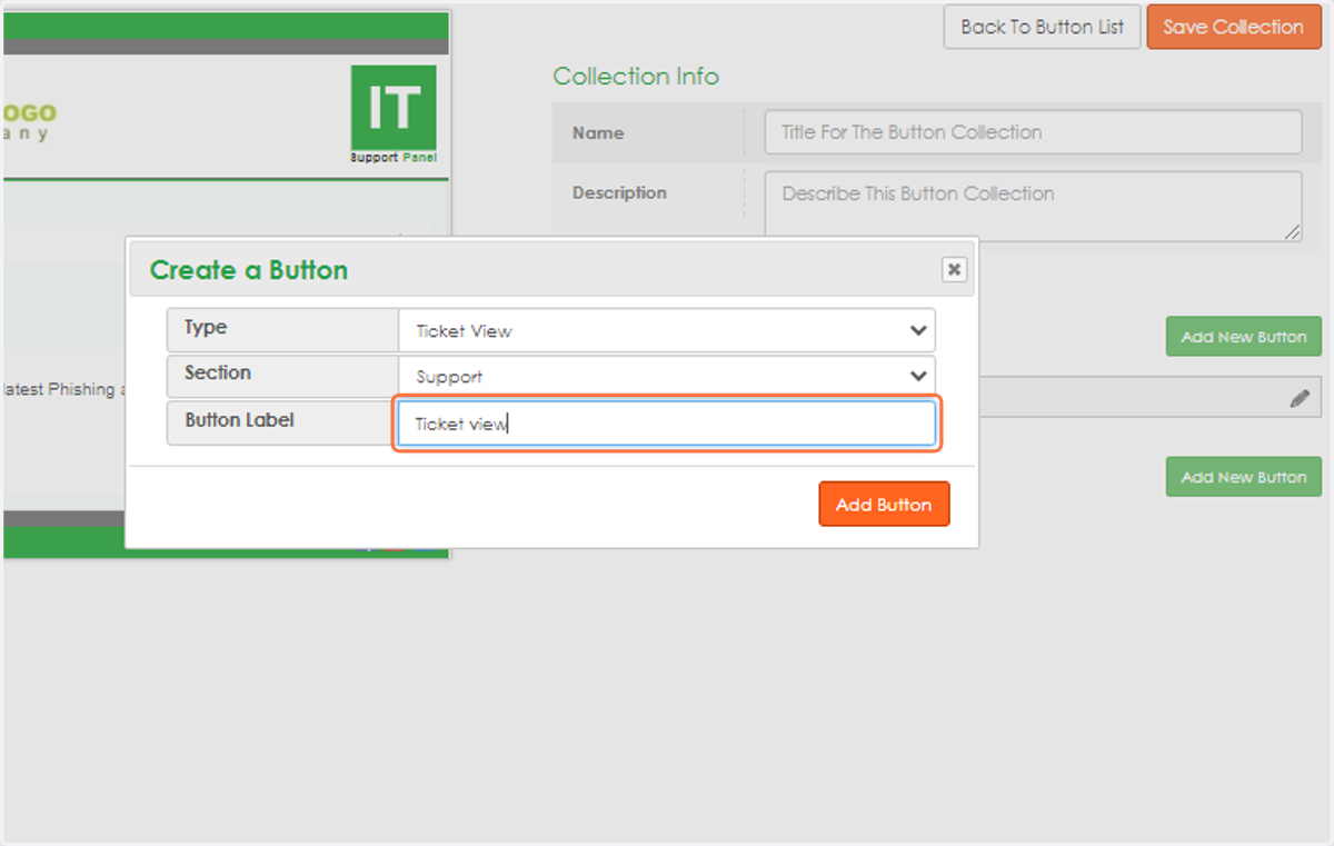 Choose a name for the button