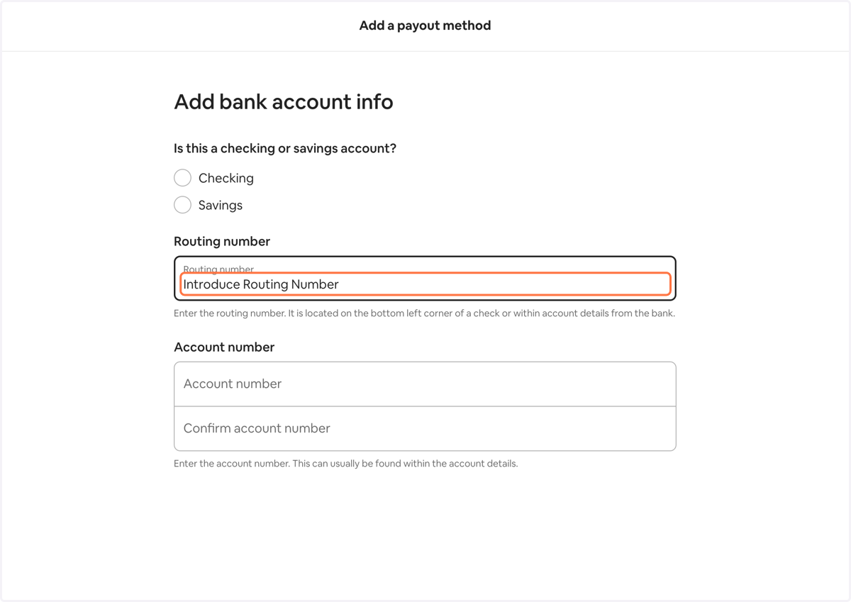 Type "Introduce Routing Number"