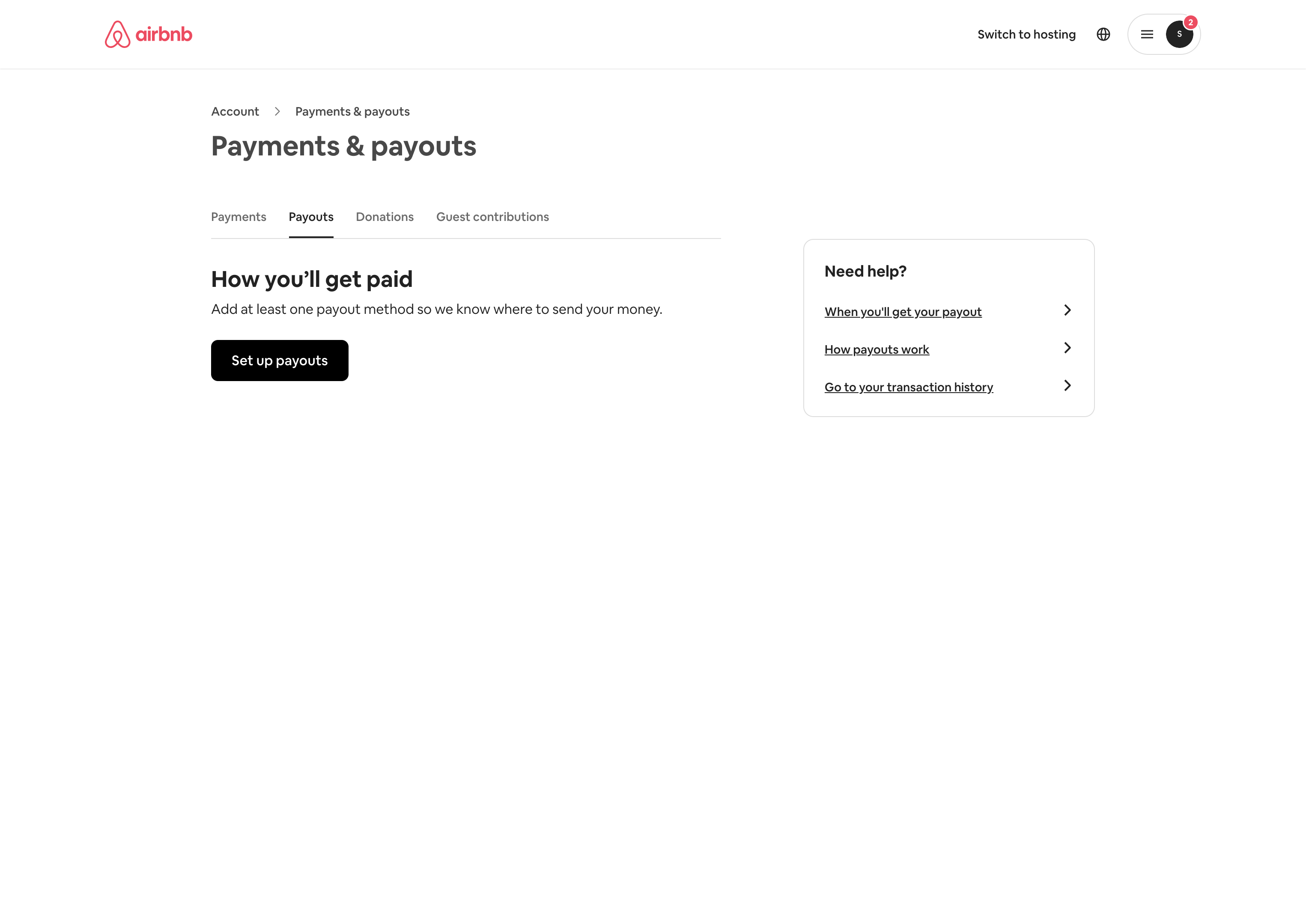 Click on Set up payouts