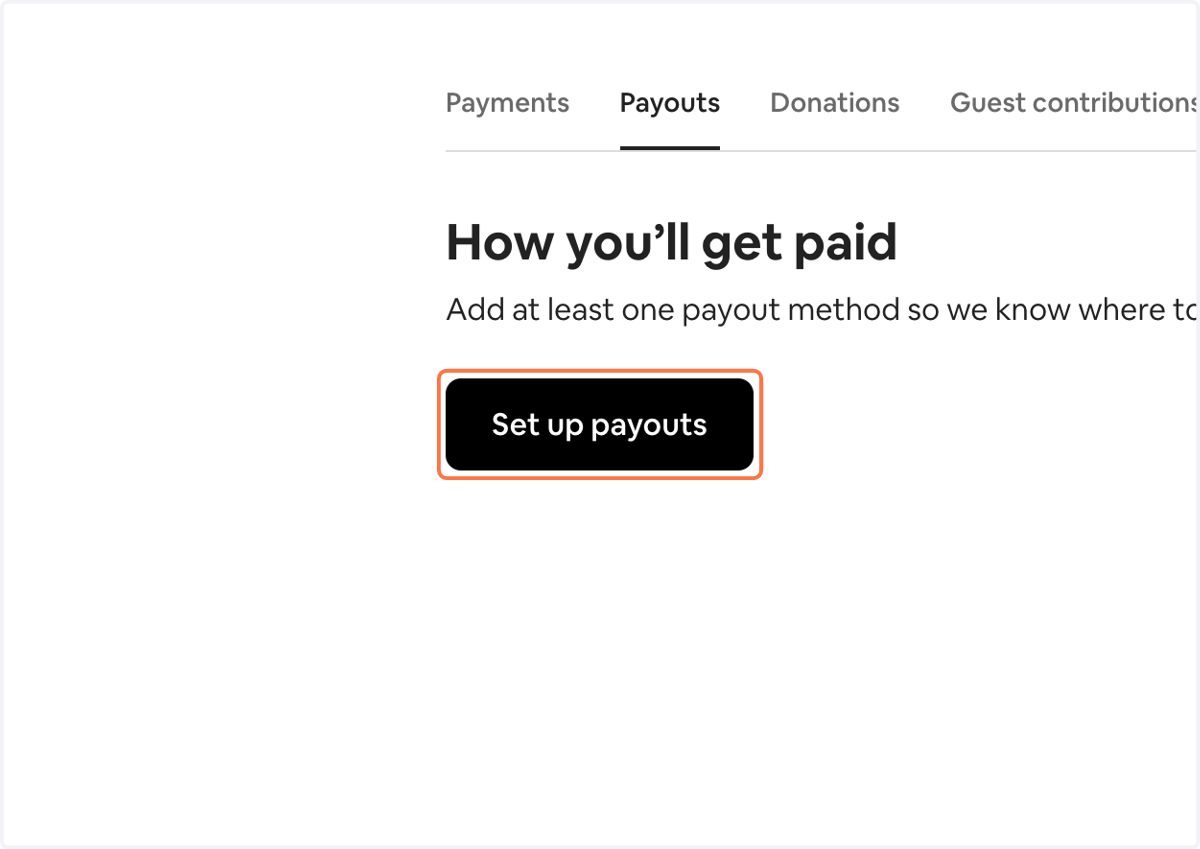 Click on Set up payouts