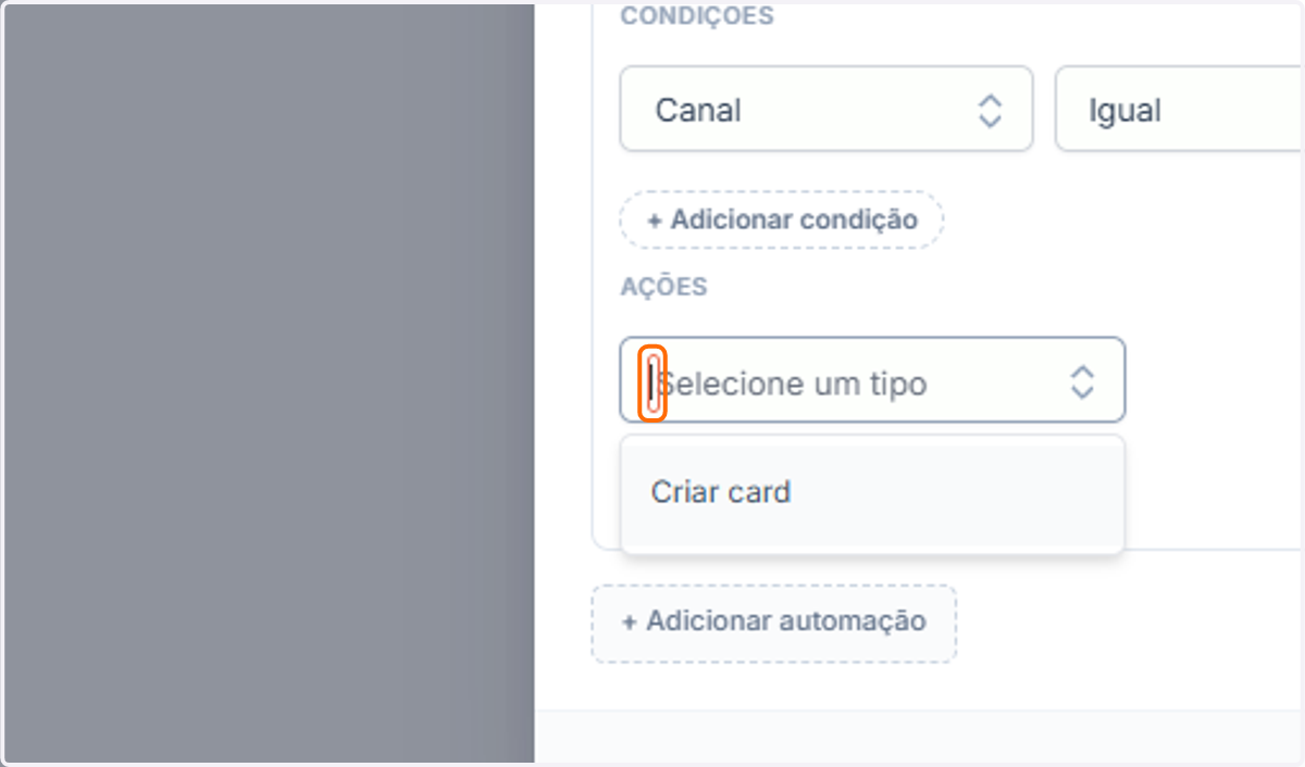 Selecione Criar Card