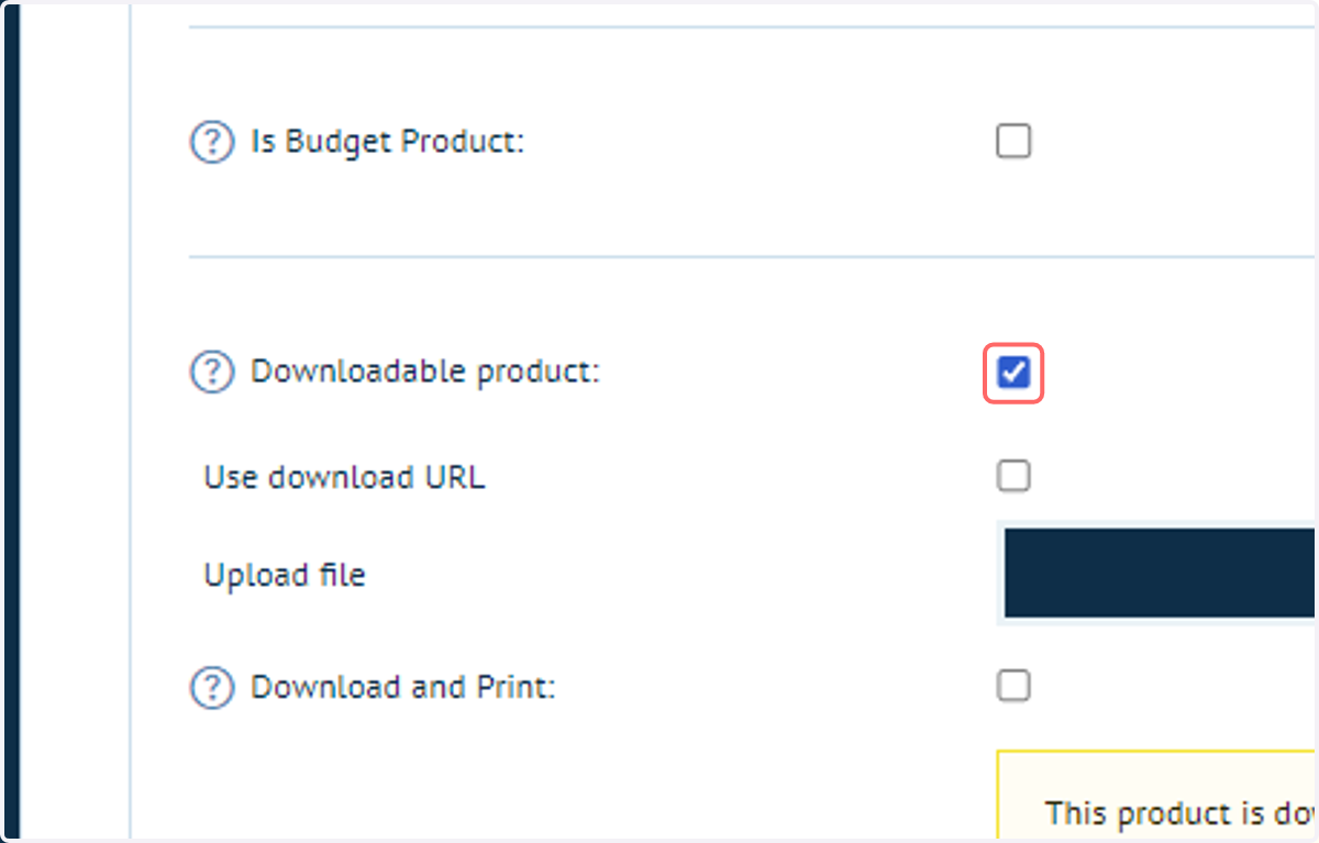 Check Downloadable product