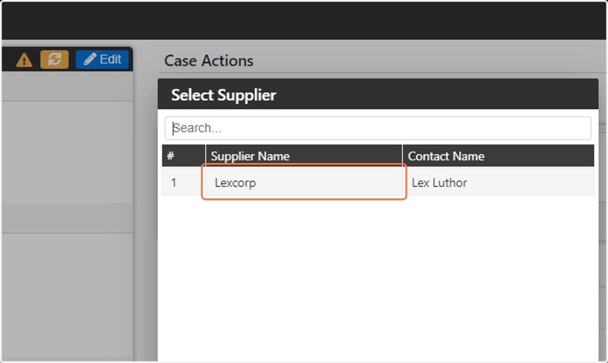 This will open a list of suppliers, choose the supplier you want to phone