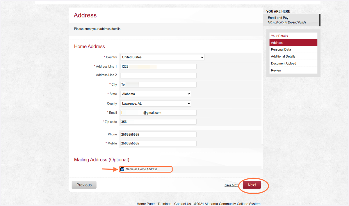 Review Address