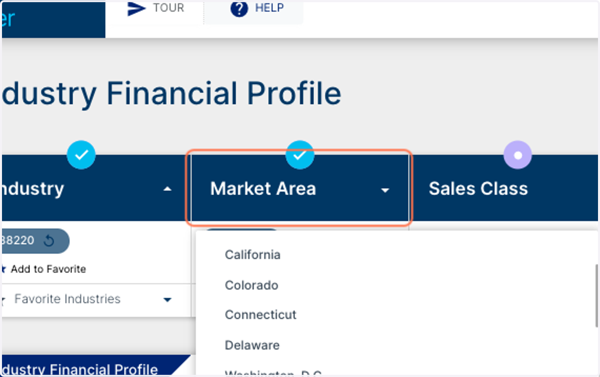 Click on Market Area