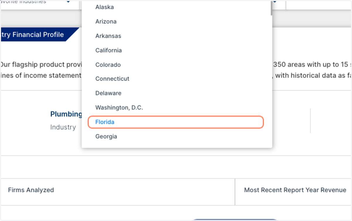 for example, click "Florida"