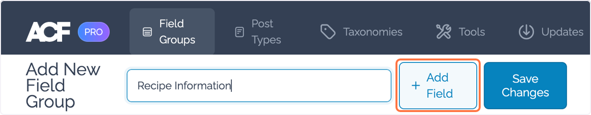 Click on 'Add Field' Click on 'Add Field'