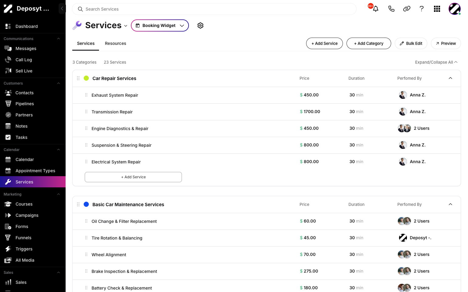 Step 2: You will then be directed to the Services section. 