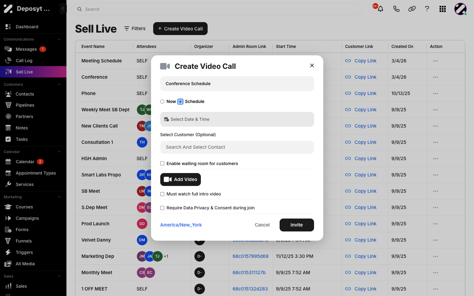 Step 4: To schedule the video call, click on the Schedule toggle button.