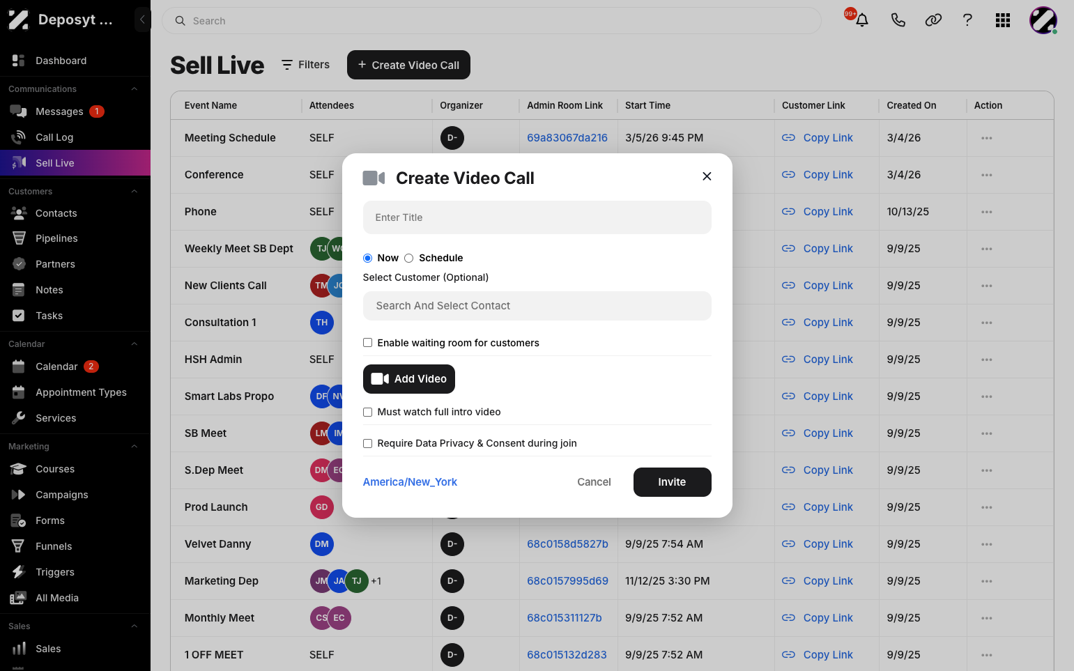 Step 3: A pop-up will appear. From here, you can enter the Video Call Title, 