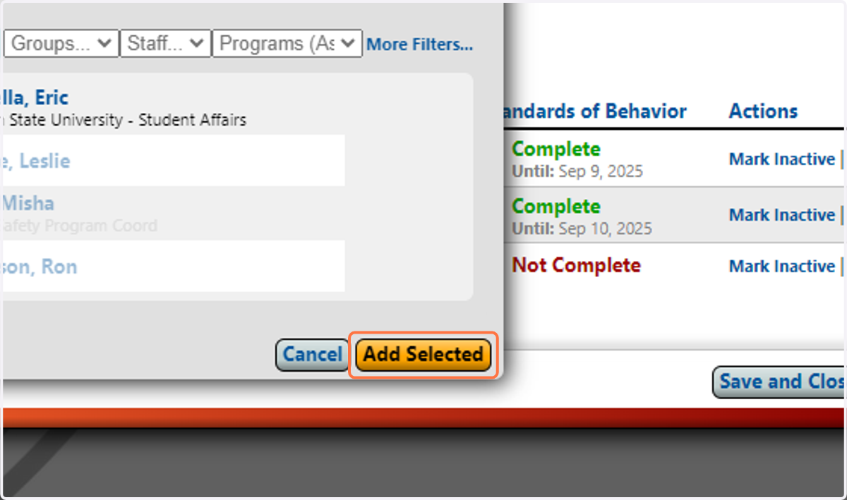 Click on Add Selected