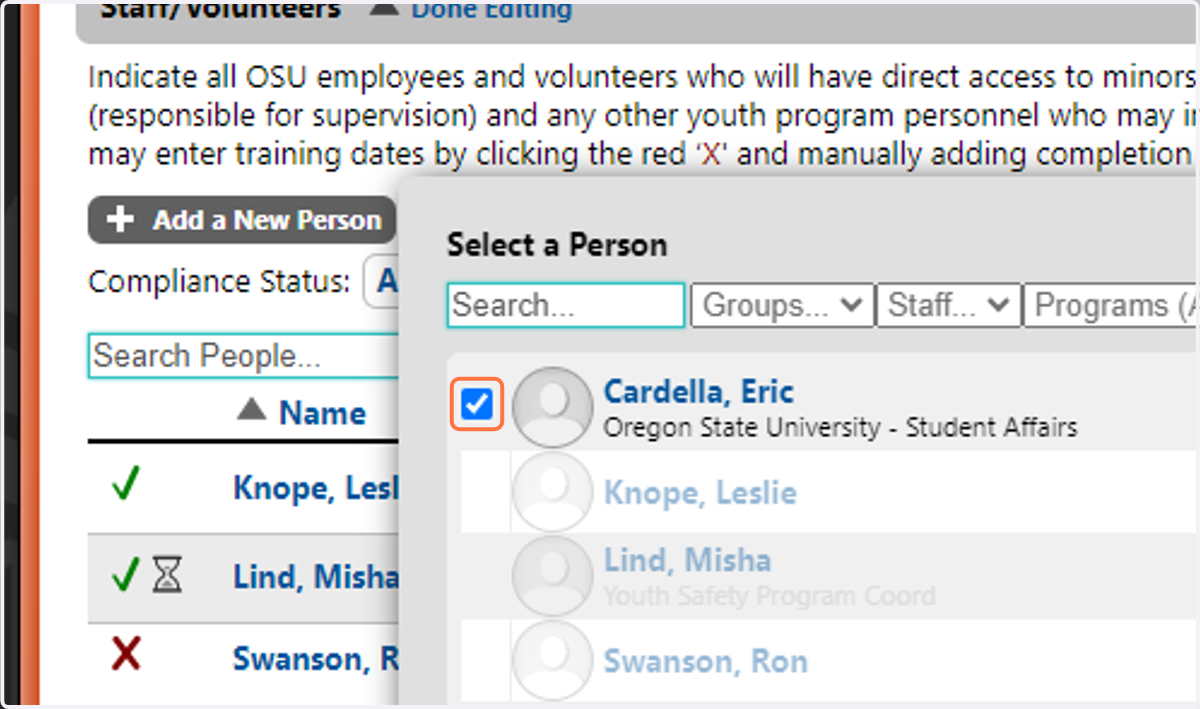 Select the person you want to add
