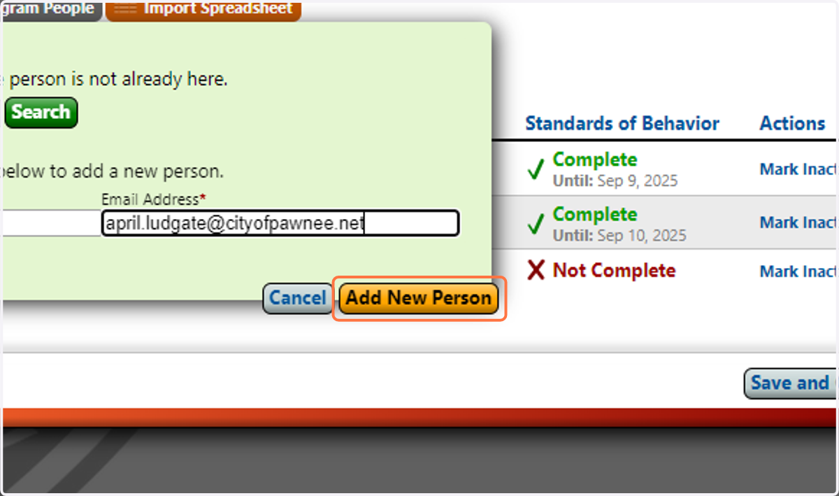Click on Add New Person