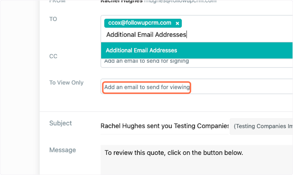 You can send to an additional email address for "Viewing Only" as well. 