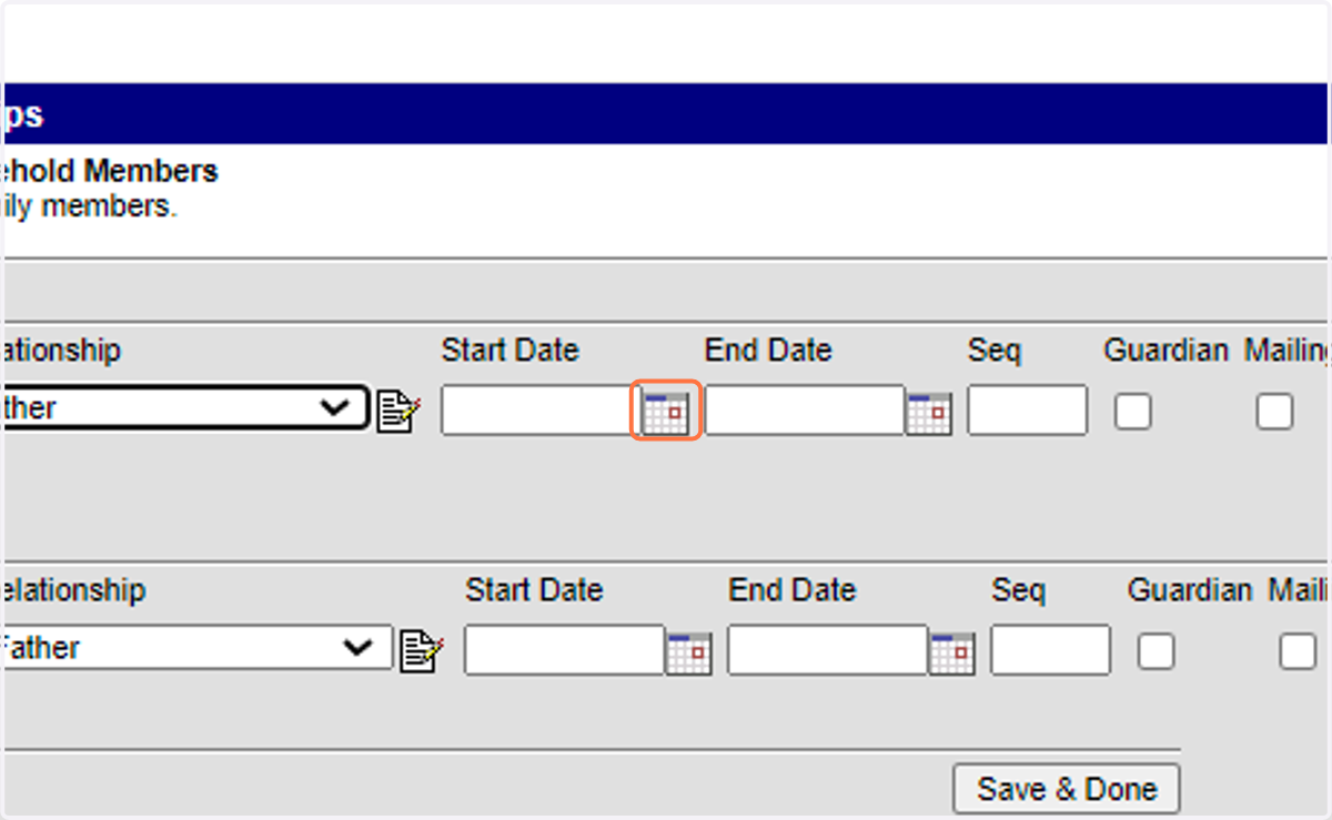 Add start date for relationships.