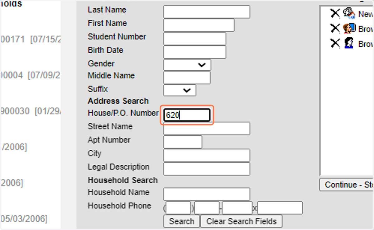 Search for the address that you made