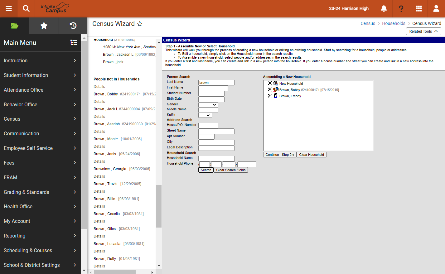Click on Clear Search Fields